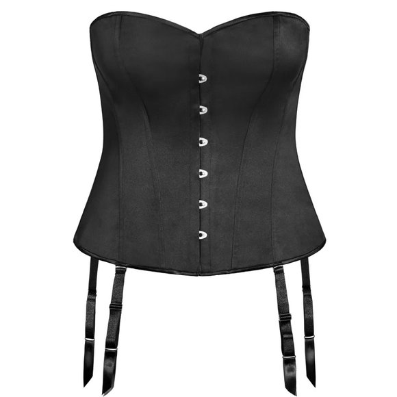 NWT Hips and Curves Stella Satin Corset - Black - Picture 4 of 6